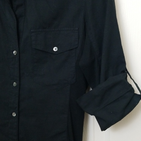 James Perse Surplice Shirt Black Button Front top - Picture 4 of 9